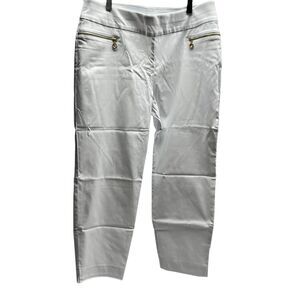 Susan Graver Regular Women White Smooth Stretch Pull-On Crop Pants Size 16P New